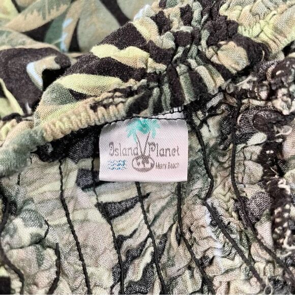 Island Planet Tropical Print Capri Pants Smocked Waist - Picture 8 of 9